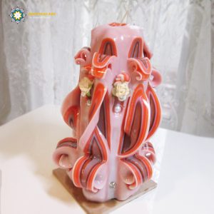 Hand Carved Candle, Ruby Design (20 cm height) 23