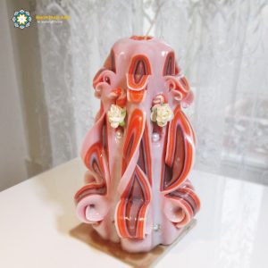 Hand Carved Candle, Ruby Design (20 cm height) 16