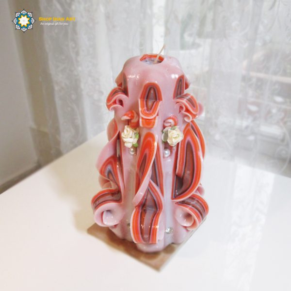 Hand Carved Candle, Ruby Design (20 cm height) 7