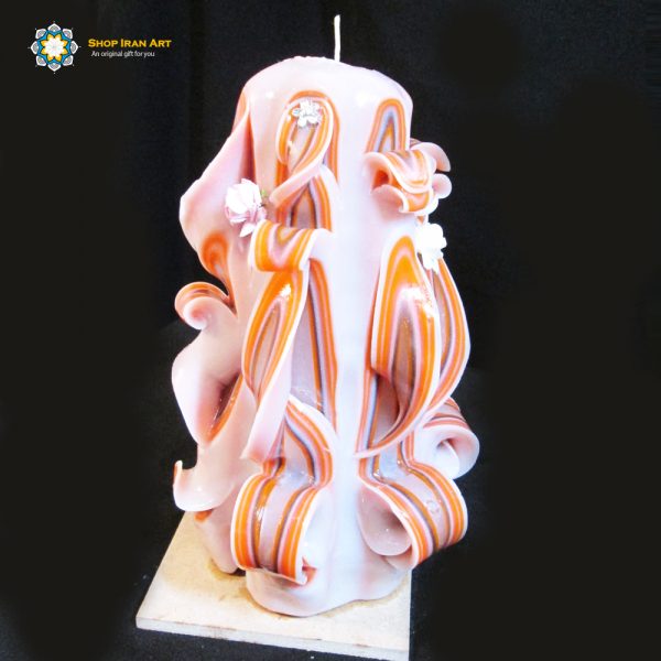 Hand Carved Candle, Ruby Design (20 cm height) 8