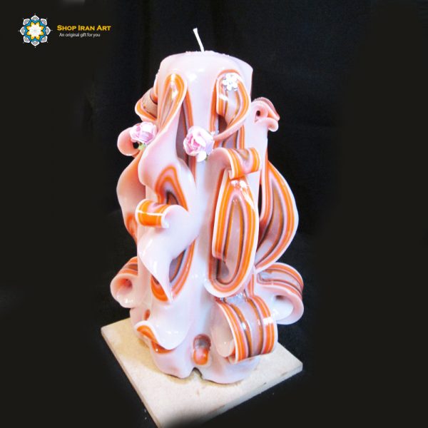 Hand Carved Candle, Ruby Design (20 cm height) 9