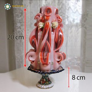 Hand Carved Candle, Ruby Design (20 cm height) 21