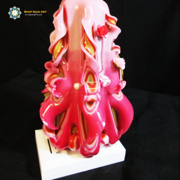 Hand Carved Candle, Valentines Design (20 cm height) 8