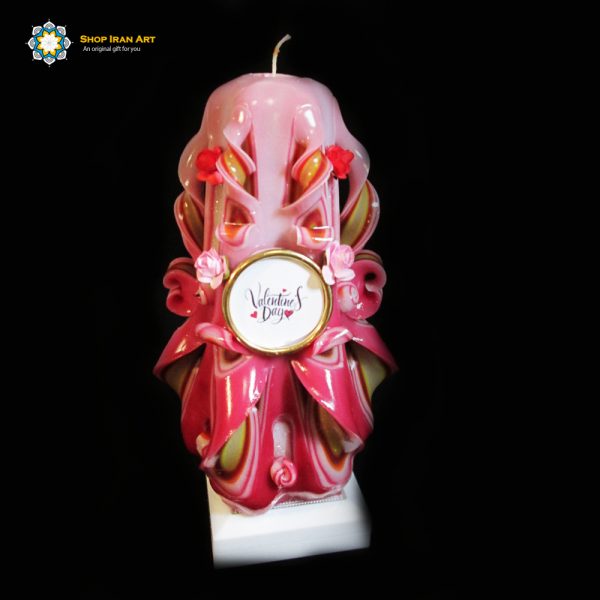 Hand Carved Candle, Valentines Design (20 cm height) 10