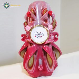 Hand Carved Candle, Valentines Design (20 cm height) 13
