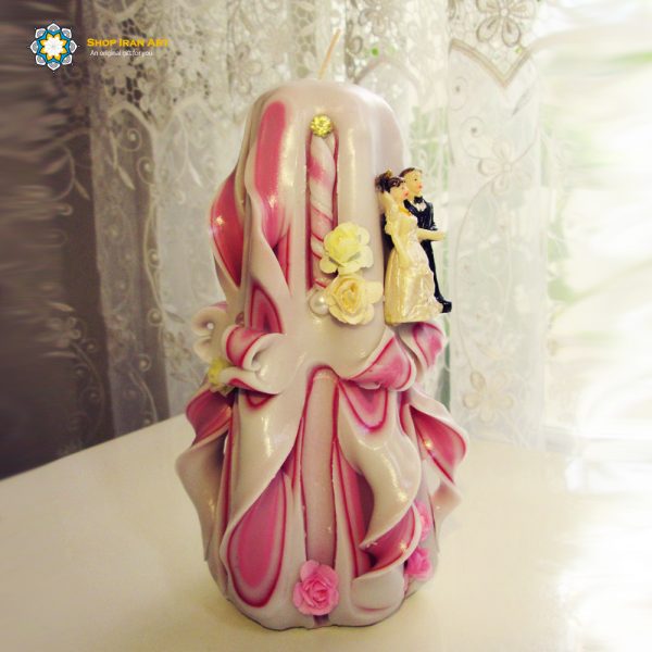 Hand Carved Candle, Bride & Groom (20 cm height/ Third Design) 9