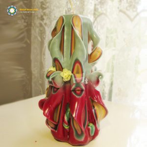 Hand Carved Candle, Happiness Design (20 cm height) 13
