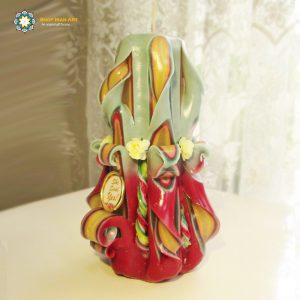 Hand Carved Candle, Happiness Design (20 cm height) 14