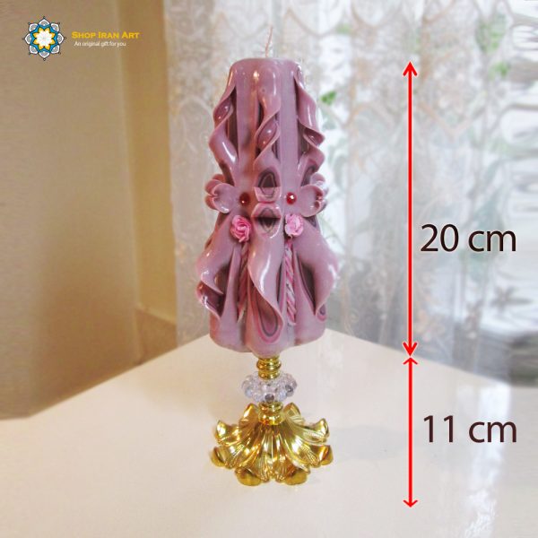 Hand Carved Candle, Love Rose Design (20 cm height/ Second Design) 7
