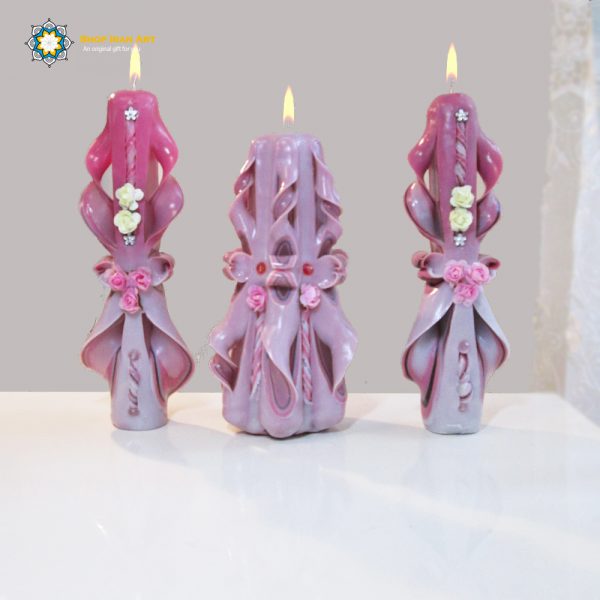 Hand Carved Candle, Love Rose Design (20 cm height/ Second Design) 8