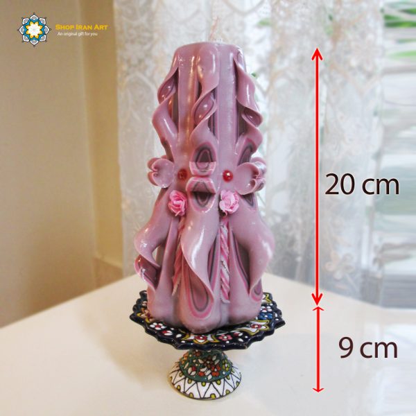 Hand Carved Candle, Love Rose Design (20 cm height/ Second Design) 10