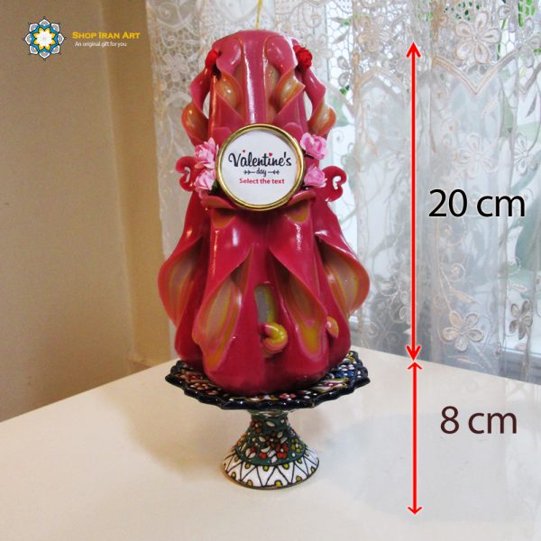 Hand Carved Candle, Valentine Design (20 cm height/Second Design) 11