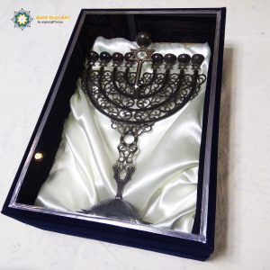 Jewish Hanukkah candle holder (Handmade/Silver covered) 12