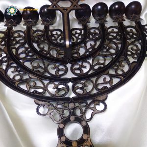 Jewish Hanukkah candle holder (Handmade/Silver covered) 15