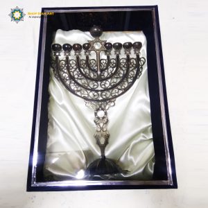 Jewish Hanukkah candle holder (Handmade/Silver covered) 18