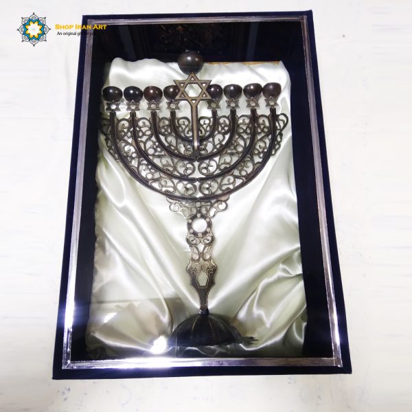 Jewish Hanukkah candle holder (Handmade/Silver covered) 10