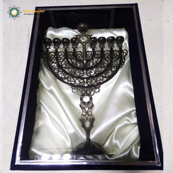 Jewish Hanukkah candle holder (Handmade/Silver covered) 6