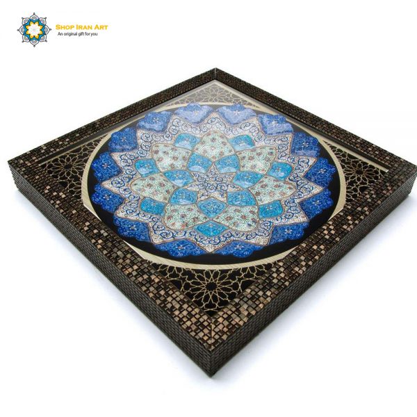 Mina-kari Persian Enamel Plate, Angel Design 7