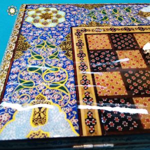 Persian Marquetry Khatam Kari Chess & Backgammon Board, Sky Design 16