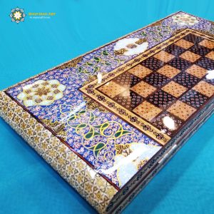 Persian Marquetry Khatam Kari Chess & Backgammon Board, Sky Design 20