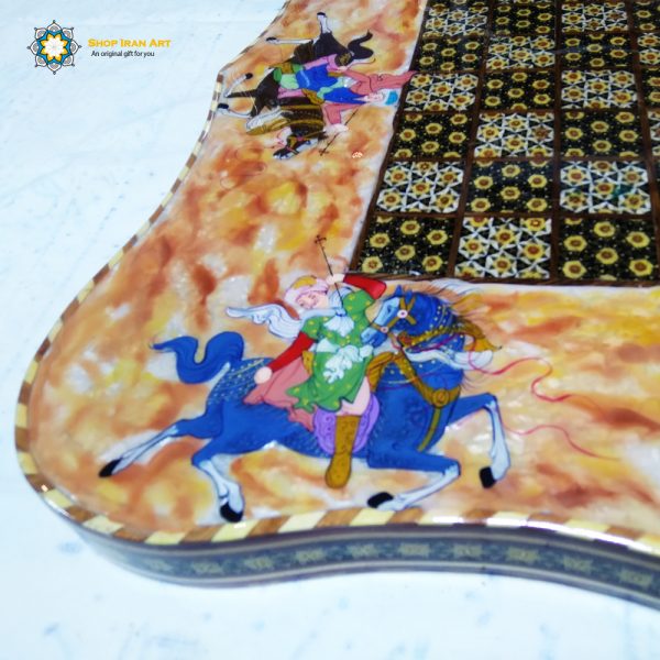 Persian Marquetry Khatam Kari Chess & Backgammon Board, King Design 13