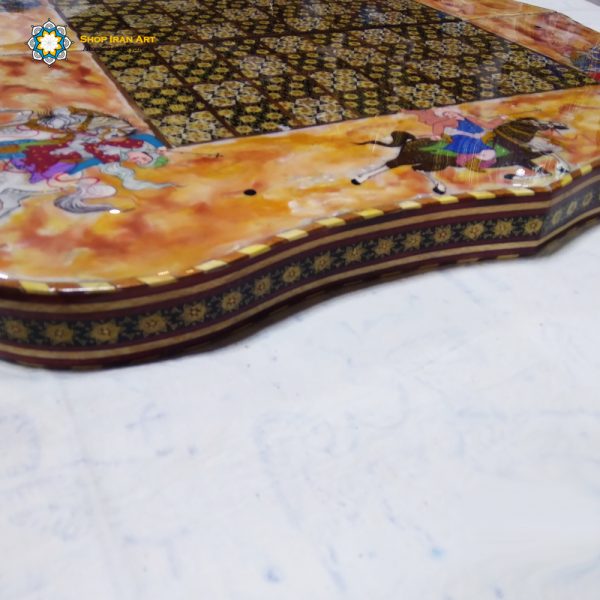 Persian Marquetry Khatam Kari Chess & Backgammon Board, King Design 11
