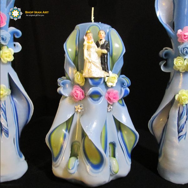Hand Carved Candle, Bride & Groom (20 cm height/ First Design) 3