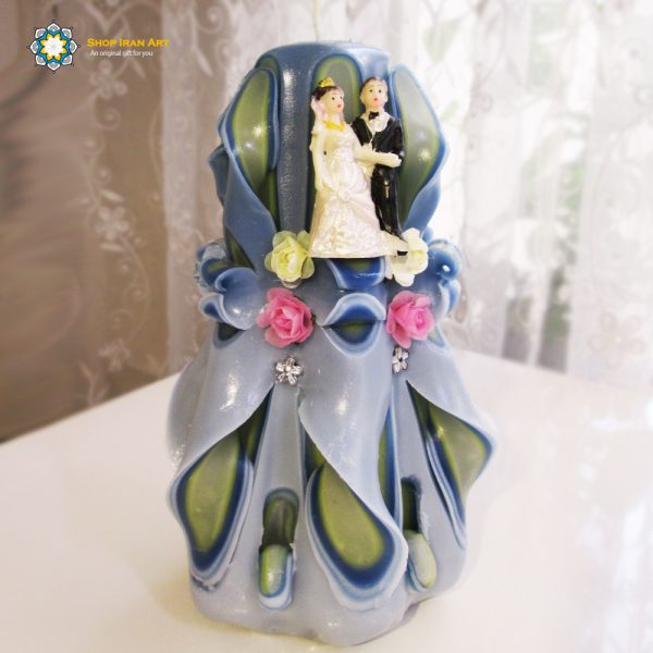 Hand Carved Candle, Bride & Groom (20 cm height/ First Design) 6
