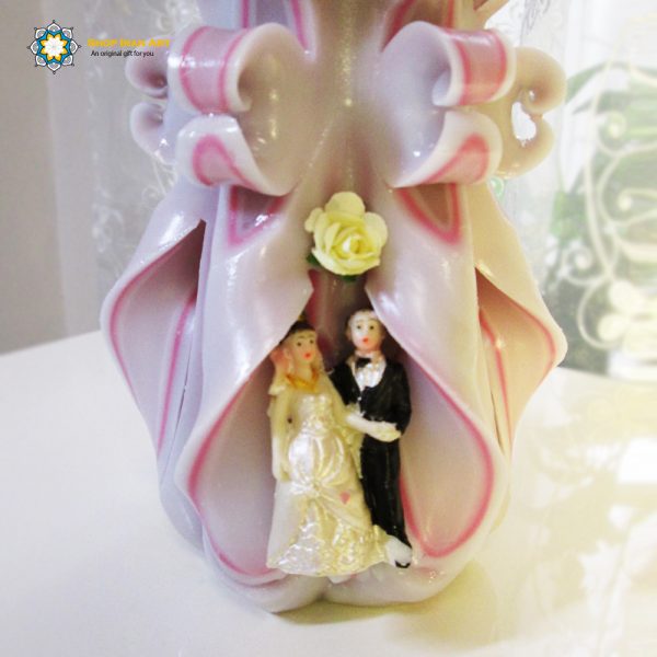 Hand Carved Candle, Bride & Groom (20 cm height/ 4th Design) 7