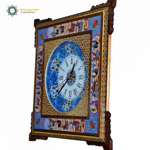 Handmade Wall Clock, Minakari & Khatam-kari, Polo Design 8