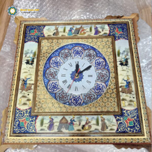 Handmade Wall Clock, Minakari & Khatam-kari, Polo Design