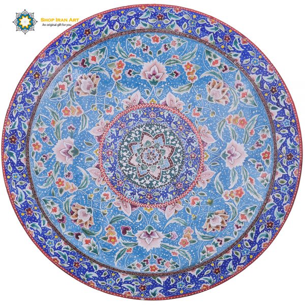 Mina-kari Persian Enamel Plate, Fidelity Design 2