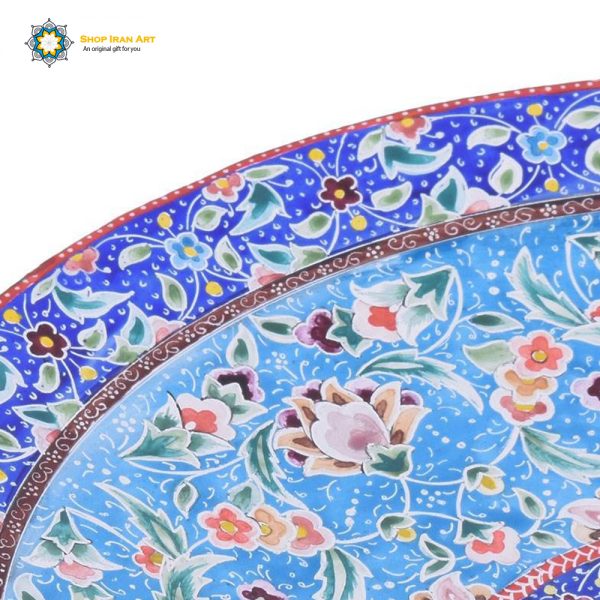 Mina-kari Persian Enamel Plate, Fidelity Design 4
