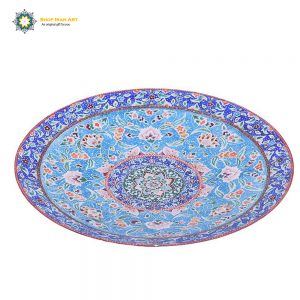 Mina-kari Persian Enamel Plate, Fidelity Design 9