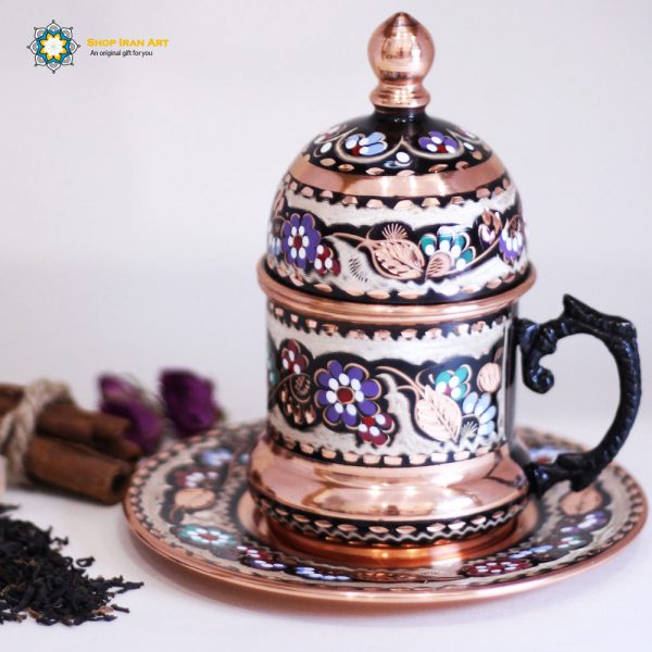 Minakari Persian Enamel Cup, Flowers Design 4
