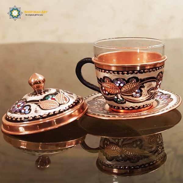 Minakari Persian Enamel Cup, Flowers Design (Second Design) 5