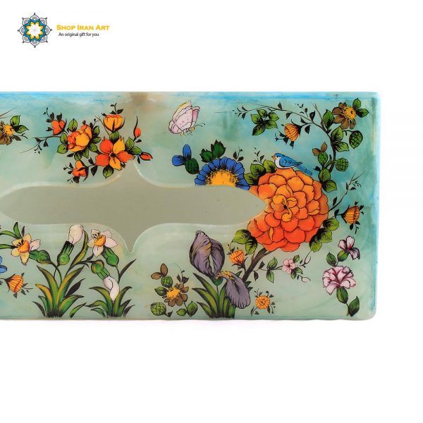 Persian Marble Tissue Box, Flower & Bird Design 5