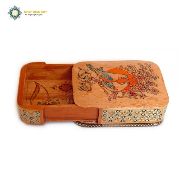 Persian Marquetry Khatam Kari Jewelry Box, Birds Design 3