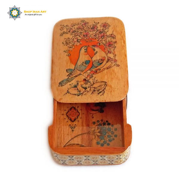 Persian Marquetry Khatam Kari Jewelry Box, Birds Design 7