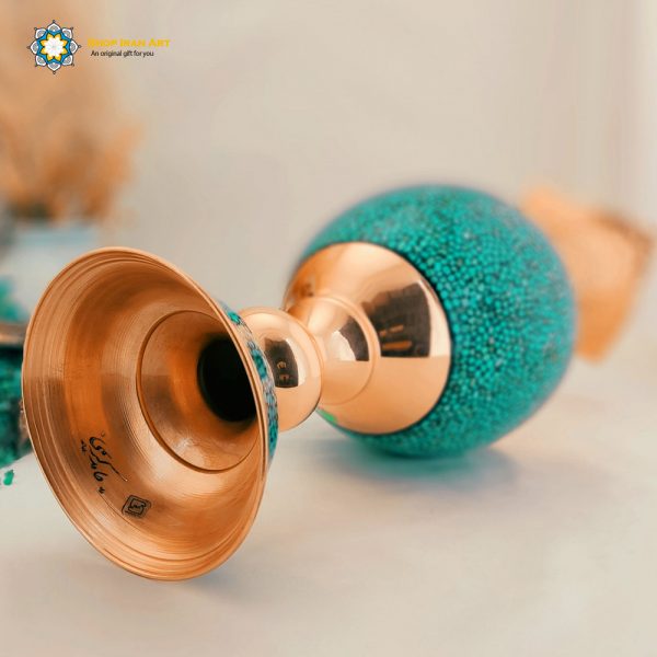 Persian Turquoise Flower Vase, Continental Design 7