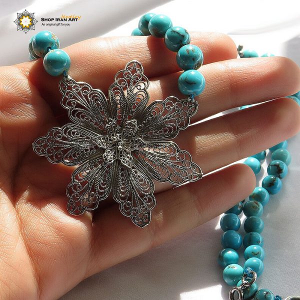 Persian Turquoise Necklace, The Sun Design 4