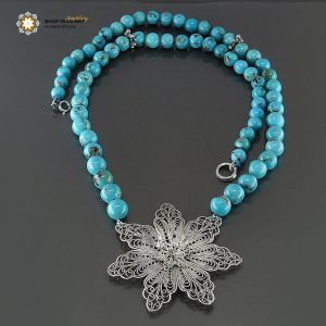 Persian Turquoise Necklace, The Sun Design 12