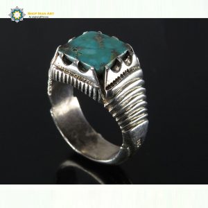 Silver Turquoise Ring, Deluxe Design 14