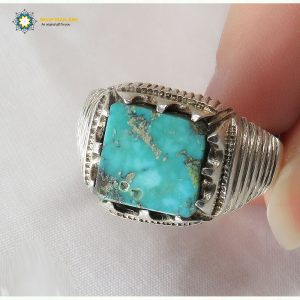 Silver Turquoise Ring, Deluxe Design 10