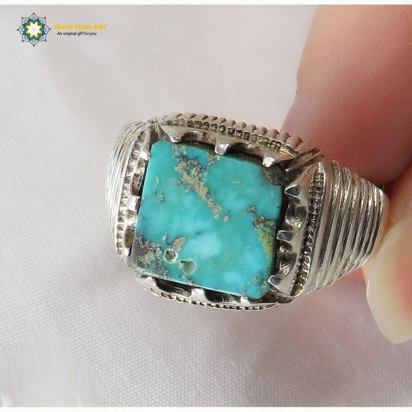 Silver Turquoise Ring, Deluxe Design 4