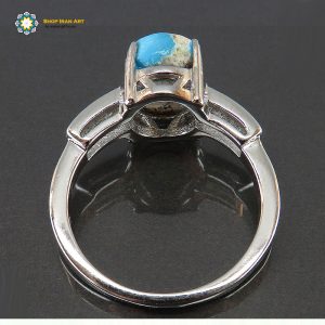 Silver Turquoise Ring, Persian Love Design 12