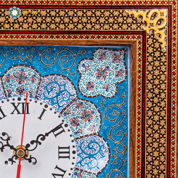 Handmade Wall Clock, Minakari & Khatam-kari, Oscar Design