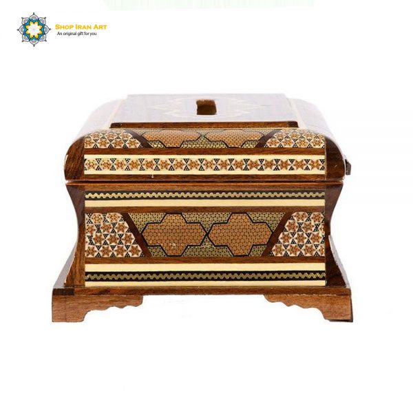 Persian Marquetry Khatam Kari Tissue Box, Treasure Design