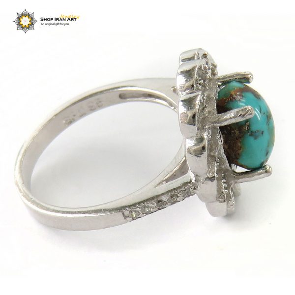 Silver Turquoise Ring, The Sun Design 4
