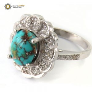 Silver Turquoise Ring, The Sun Design 8